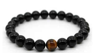 Original Natural Black Onyx & Tiger Eye Crystal Bracelet