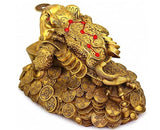 Feng Shui Money Frog. Big Fat 3 Legged Toad Golden