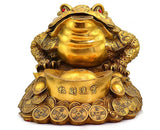 Feng Shui Money Frog. Big Fat 3 Legged Toad Golden