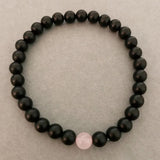 Couple Bracelet - Beautiful, Classy Original Rose quartz and Onyx for Love