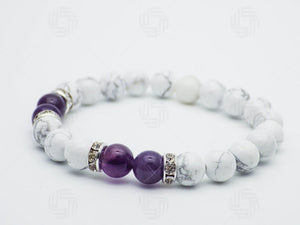 Beautiful, Classy Original Amethyst, Howlite Bracelet