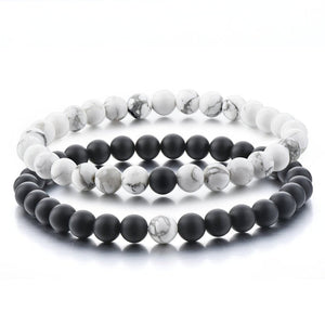 Couple Bracelet - Beautiful, Classy Original Howlite Onyx for Long Distance